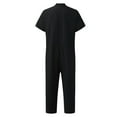 thumbnail image 5 of 2DXuixsh Skin Tight Jumpsuit Men Spring and Summer Lightweight Jumpsuit Comfortable Lapel Solid Jumpsuits Casual Plus Size Short Sleeve Jumpsuit Men Jumpsuits and Rompers Elegant Black L, 5 of 8