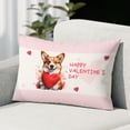 thumbnail image 2 of Happy Valentine's Day Corgi Brings Love Heart Pillowcase Double Sided Welsh Corgi Dog Lover Gifts Idea Pillow Case Covers - 02028, 2 of 3
