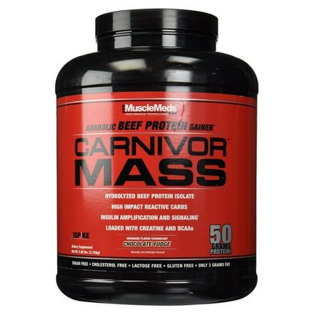 MuscleMeds Carnivor de masse Fondant au chocolat Protein Gainer 5.7 lbs Container - Pack 1