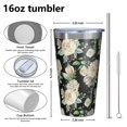 thumbnail image 4 of 16oz Tumblers Pioneer Flower Stainless Steel Vacuum Insulated Double Wall Travel Tumbler Cups Mug with Lid and Straw,Cleaning Brush for Coffee,Tea, 4 of 4