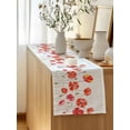 thumbnail image 5 of Table Runner 108 Inches Long for Kitchen Dining, Red Flowers Dresser Scarf Farmhouse, Dining Table Decorations for Wedding/Parties, Watercolor Spring Country Botanical Floral 13 x 108 In, 5 of 8