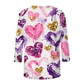 thumbnail image 5 of Vetsdori Tops for Ladies Heart Print 3/4 Sleeve Valentines Pullover Holiday,Gifts for Girlfriend Love Cute Juniors Blouses Fashion, 5 of 6