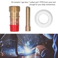 thumbnail image 3 of TIG Welding  Gas Lens, Welding Torch PTFE Front Cover Wear Resistance Red Copper ABS Simple Easy For Installation Robust Stable Portable  For WP17, 3 of 8