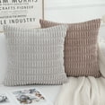 thumbnail image 6 of Softalker Throw Pillows 18x18 Set of 4,Grey Brown Pillow Covers Decorative Soft Corduroy Couch Pillow Covers Neutral Cushion Pillowcase Case for Living Room Bed Sofa Car Home Decoration, 6 of 6