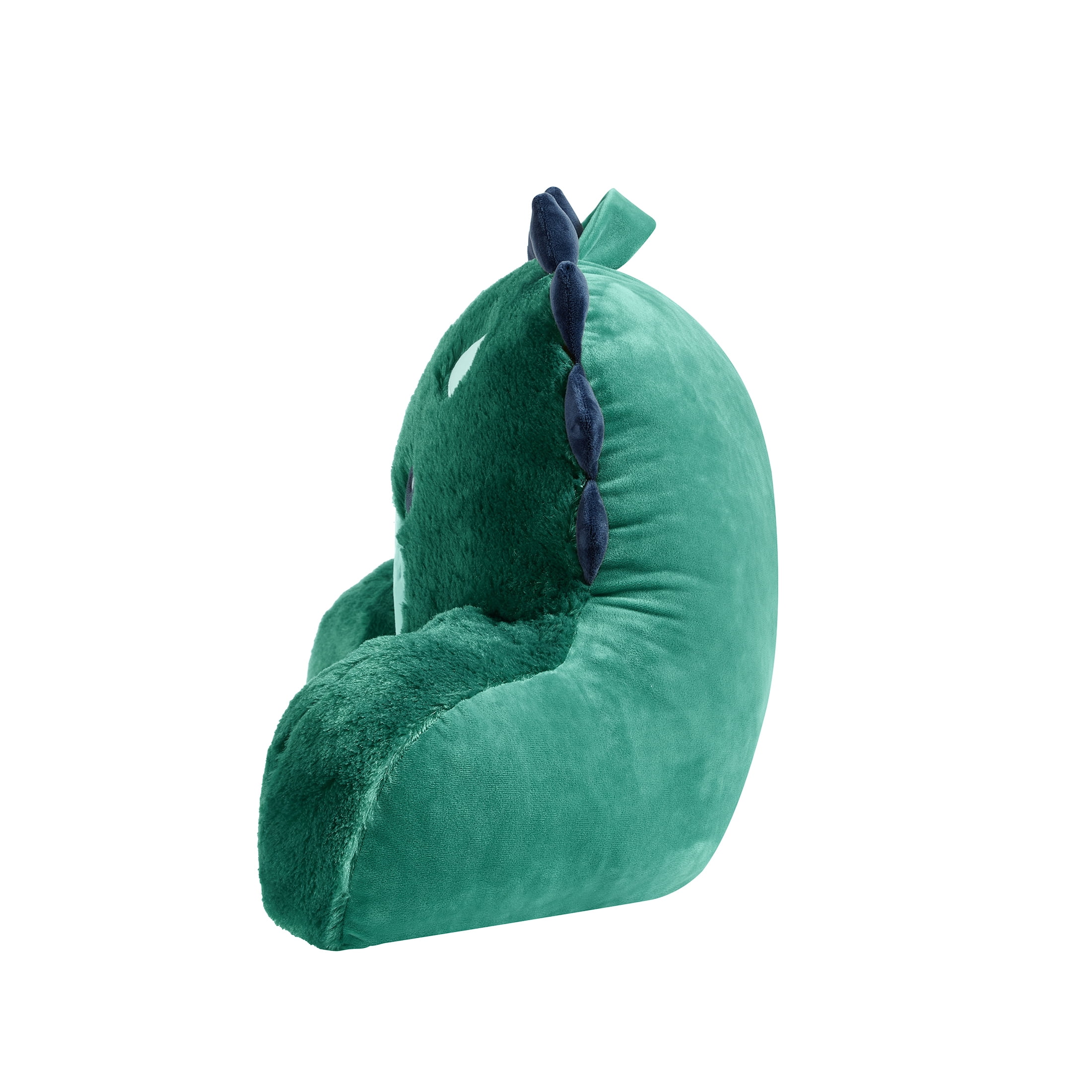 Your Zone 21.25" x 21" Green Dino Faux Fur Backrest Lounger Pillow