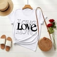 thumbnail image 7 of Womens Valentines Short Sleeve Tshirt Cute Crew Neck Graphic Tees Love Heart Casual Romantic Valentine Tee Tops, 2XL White, 7 of 7