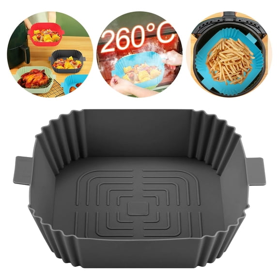 ADruer Silicone Air Fryer Liners Reusable 7.5 inch for 3 to 5 QT Pot, Food Grade Oven Accessories Replacement of Flammable Parchment Liner Paper Fits