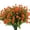 A002- Orange, variant on Artificial Fake Flowers, Magenta Faux Eucalyptus Camellias, 8 Pack Artificial Decorative Flowers, No Fade UV Resistant for Home Wedding Outdoor Garden Vase Porch Centerpiece Arrangement Decoration