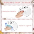 thumbnail image 4 of Lámpara secadora de uñas UV, 120 W, LED UV, profesional, automática, secado rápido, 4 temporizadores (10 s/30 s/60 s/99 s), pantalla LCD grande, base desmontable, para semipermanente, 4 of 5
