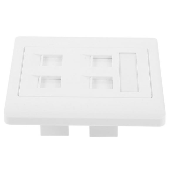 FOMIYES White Ethernet Wall Plate for Home Use with 4 Ports Cat6 ABS Material Fits Standard Outlet Boxes
