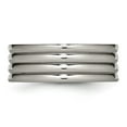thumbnail image 2 of Auriga Fine Jewelry Titanium Grooved 8mm Band for Men Size 13, 2 of 6