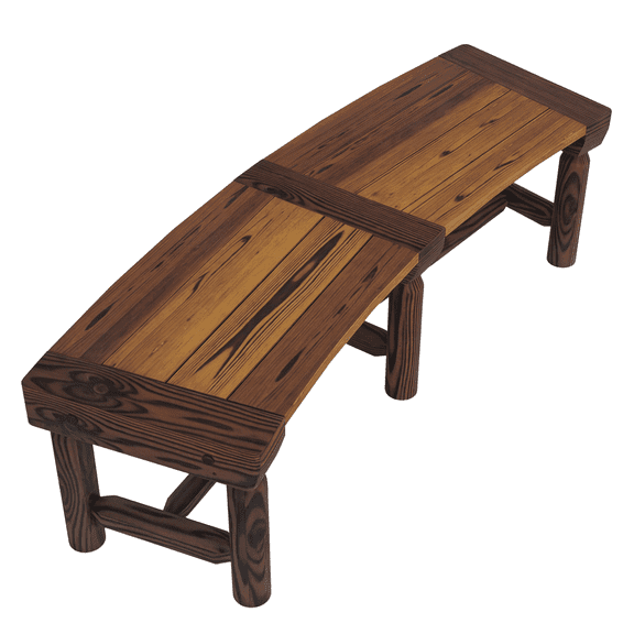 Wooden Garden Bench, Round Tree Bench Outdoor, Wrap Around Park Bench for Patio, Yard, Deck, Brown