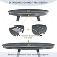 thumbnail image 5 of Wood Dining Table Round Extendable Dining Table for Dining Room (Gray) WQ-756, 5 of 9