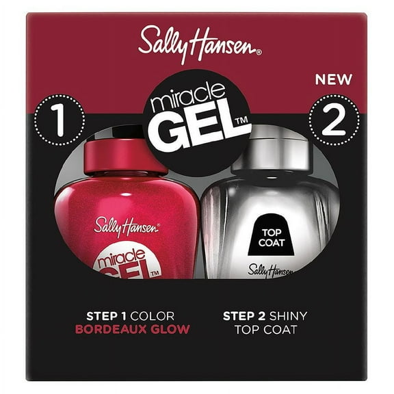 Sally Hansen Miracle Gel Nail Polish, Bordeaux Glow Duo Pack
