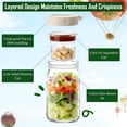 thumbnail image 4 of Lumikrypt 4 Pack Glass Salad Jars with Lids Meal Prep, 32oz Mason Jars, Two Small Built-in Boxes with Wet/Dry Separation for Salad Dressing and Dry Ingredients,Leakproof Lunch Container, 4 of 7