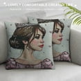 thumbnail image 3 of Chilfamy Pillow Covers Girls Princess Badge Pillow Cover Pink Black Pillowcover Soft Double Side Print Sofa Square Throw Pillowcovers for Living Room Bedroom Car Decor White, 3 of 5