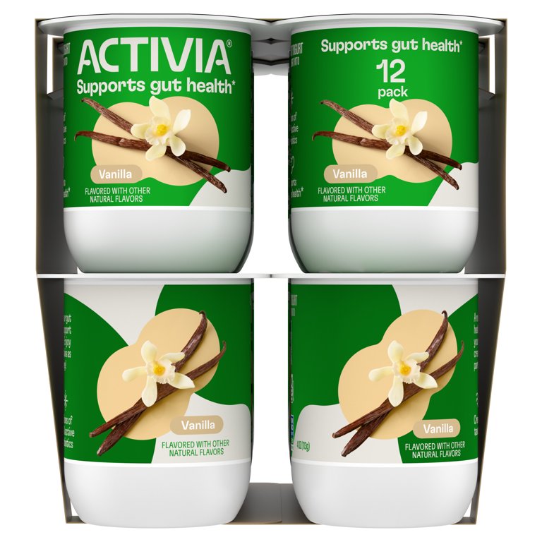 Activia Vanilla Low Fat Probiotic Yogurt Cups, Helps Support Gut