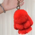 thumbnail image 3 of Llavero de Coche Nuevo Hecho a Mano Suave Conejo Pompom Encantos Conejo Llavero de Coche Colgante Eterna Flor Bola Linda Llavero, 3 of 5