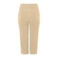 thumbnail image 7 of felwors Womens Yoga Capri Pants High Waist Capri Leggings with Pockets Wide Leg Crop Exercise Workout Summer Pants Light Yellow, XXL, 7 of 7