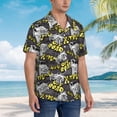 thumbnail image 2 of Lsque White Retro Off-Road Vehicle pattern Hawaiian Shirt for Men, Unisex Summer Beach Casual Short Sleeve Button Down Shirts-Small, 2 of 9