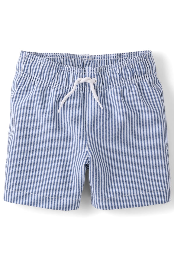 Boys Striped Seersucker Swim Trunks, Sizes XS-XXL