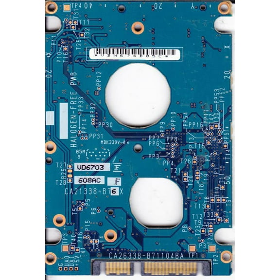 MHV2160BT, PN CA26338-B71104BA, CA26338-B71104BA TP1, Fujitsu 160GB SATA 2.5 PCB