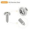 thumbnail image 4 of ST3x12x7mm Phillips Pan Head Self-tapping Screw with Washer, 100pack 304 Stainless Steel Wood Screw (Silver), 4 of 6