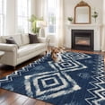thumbnail image 2 of Large Area Rugs for Living Room Bedroom, Navy Blue 6'x9' Rug Washable Carpet Runner Indoor Outdoor, Vintage Tribal Abstract Geometric Tie Dye Art Non Slip Floor Mats Rug for Kitchen, Playroom, 2 of 8