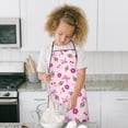thumbnail image 4 of Pink Football and Flowers Pattern Kids Aprons for Girls and Boys,Adjustable Neck Strap Toddler Aprons for Kids Cooking Baking, 4 of 7