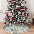 thumbnail image 5 of Yiaed Rose Flowers Print Christmas Tree Skirt , Tree SkirtsTree Mat for Christmas Winter Holiday Indoor Decorations-30", 5 of 7
