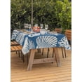thumbnail image 3 of Outdoor Tablecloth with Umbrella Hole for Patio/Picnic/Party/Camping, Lake Blue Starfish Coastal Waterproof Table Cloth Rectangle Table Cover Washable, Shell Summer Beach Nautical (60"x 120"), 3 of 9