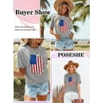 thumbnail image 4 of Anbech Womens American Flag T Shirt Love 4th of July USA Star Stripes Shirts Short Sleeve, 4 of 6