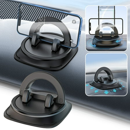 360° Rotatable Dashboard Car Phone Mount | Universal Smartphone Holder with Strong Suction Cup | ABS Material Phone Bracket for All Car Models | 1-Pack