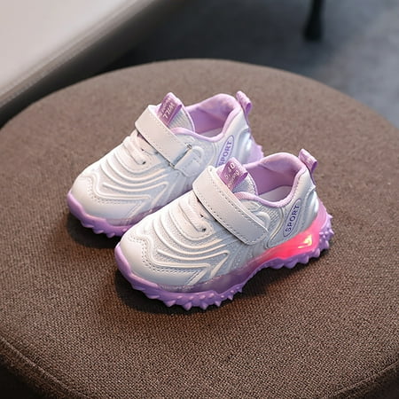

Oalirro Children Baby Girls Boys Letter Led Light Luminous Running Sport Sneaker Shoes