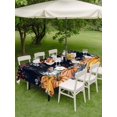 thumbnail image 3 of Outdoor Tablecloth with Umbrella Hole and Zipper, Orange Pumpkin Fall Rectangle Table Cloth 54x80 Inch Waterproof Tablecloth, Thanksgiving Eucalyptus Leaf Autumn Picnic Table Cover for Patio Camping, 3 of 7
