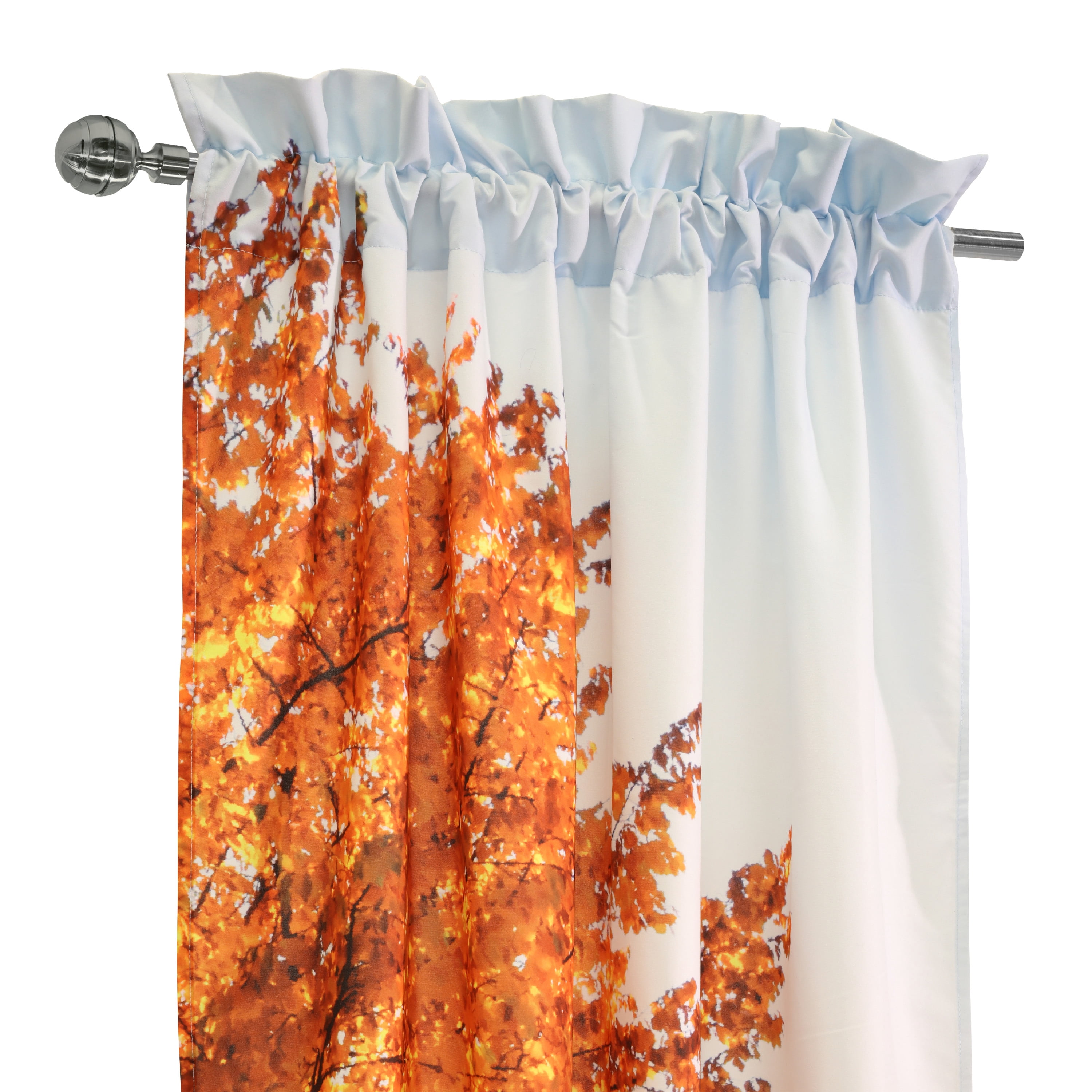 Fall Tree Digital Panoramic Print Curtain Pair 76" x 84" in Multi