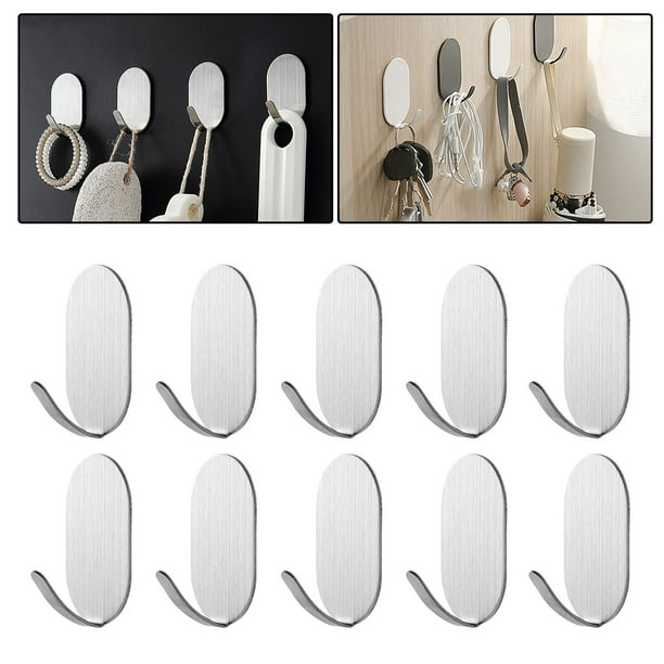 10 Piezas de Perchas Multifuncionales para Ropa Utensilios de Cocina Resistentes Perchero Percha para Sombrero Ganchos para Huecos para Bano Acero inoxidable Soledad Perchero montado en la pared Walma...