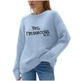 thumbnail image 3 of Aboser Yes,I'm Still Cold Me 24:7 Women's Sweaters Cozy Ribbed Knit Sweater Plus Size Long Sleeve Pullover Going Out Tops Loose Round Neck Knitwear, 3 of 7