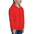 thumbnail image 5 of Naloa Red Teenage Zipper Hoodie, Long Sleeve Zip Up Hoodies Casual Jackets Tops for 7-12 Years-Small, 5 of 6