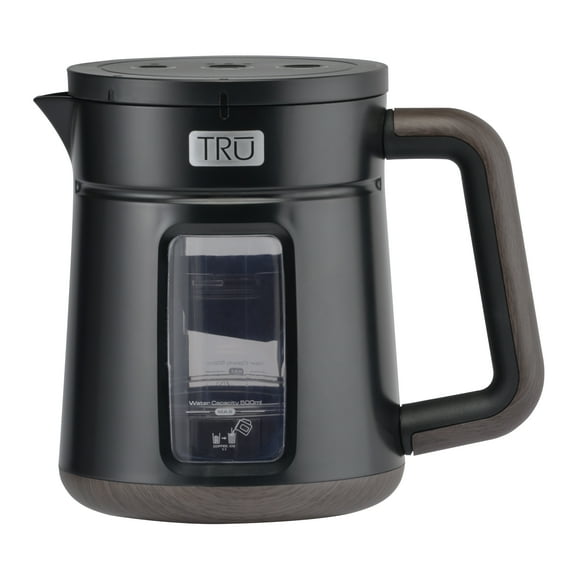 TRU Rapid Cold Brew Coffee Maker - Adjustable Brew Strength for Mild, Medium & Bold Coffee - Patented Vacuum Technology for Fast Extraction - Dual Mesh Filters - Makes 17 oz