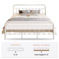 thumbnail image 5 of SHA CERLIN King Size Metal Platform Bed Frame with Victorian Vintage Headboard & Under-bed Storage, White, 5 of 9