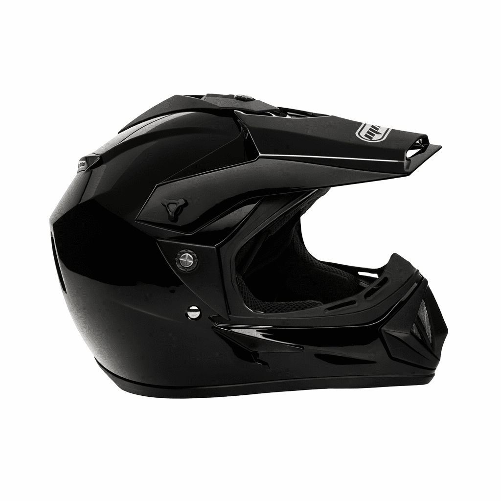 MMG Model 30 Gloss Black Lightweight Full-Face DOT Adult Motorcycle Helmet with Goggles