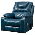 thumbnail image 3 of LEGAHOME Large Lift Chair with Heated and Massage Functions, Extended Leather Lift Recliner Relax Sofa with 2 Remotes and 2 Cup Holders, Oversize Electric Power Lounge Chiar for Elderly Big Men, Blue, 3 of 16