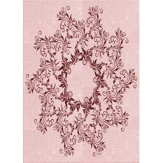 Ahgly Company Tapis d'Intérieur Lavables en Machine Rectangle Rouge Indien de Transition, 5' x 7'