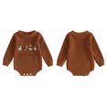 thumbnail image 2 of RUINIXCW Newborn Baby Girl Boy Thanksgiving Knit Sweater Romper Outfit Infant Boy Girl Fall Winter Clothes Turcky Goose Loose Long Sleeve Bodysuit, 2 of 10