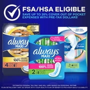 Always Maxi Pads without Wings, Size 4, Overnight Absorbency, 28 count