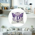 thumbnail image 5 of Monogram Initial D in Purple Diadem with Butterfly Detail Pillow Case, 5 of 7
