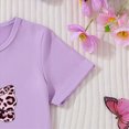 thumbnail image 6 of TOWED22 Girls' 2 Piece Outfit Toddler Short Sleeve Bow Print Tshirt Tee + Denim Skirt Set Summer Casual Clothes(Purple,4 Y), 6 of 7