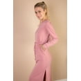 thumbnail image 3 of French Terry Midi Dress with Long Sleeves and Tie Front, 3 of 11