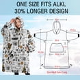 thumbnail image 4 of Oversized Wearable Blanket Hoodie,White Halloween Pumpkin Bat Pattern Sherpa Blanket Hoodie with Super Pockets,Super Warm Fuzzy Pullover for Women & Men, 4 of 6